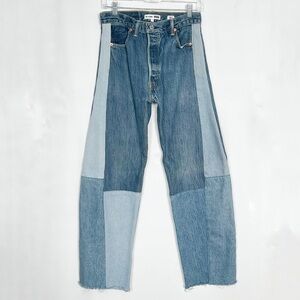 RE/DONE x Levi’s Two-Tone Patchwork Wide Tapered Barrel Jeans 25